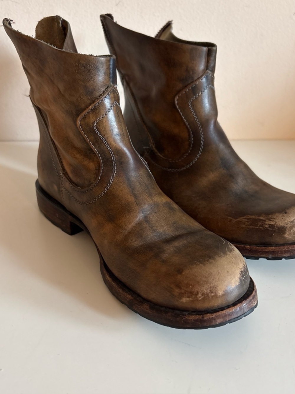 Freebirds Hunkey moto boot totally real leather antic